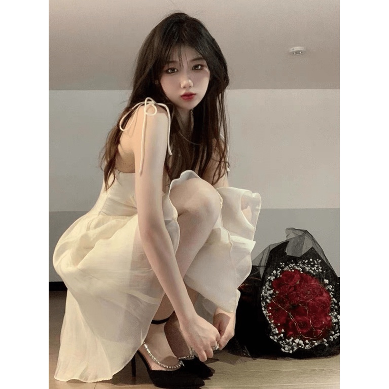FREE SHIP ĐẦM VOAN BỒNG CỘT DÂY VAI XINH LUNG LINH HÀNG THIẾT KẾ CỰC PHẨM PU