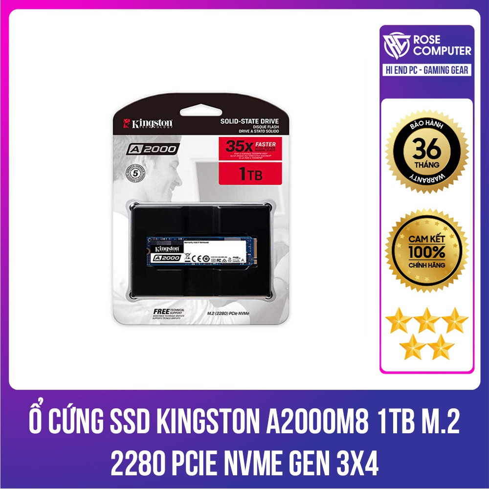 Ổ cứng SSD Kingston A2000M8 1TB M.2 2280 PCIe NVMe Gen 3x4, BẢO HÀNH TẠI HÃNG