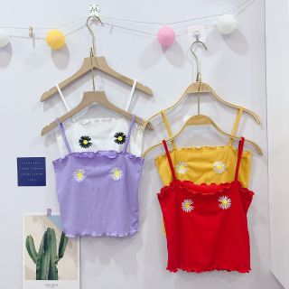 Áo 2s croptop thêu hoa cúc
