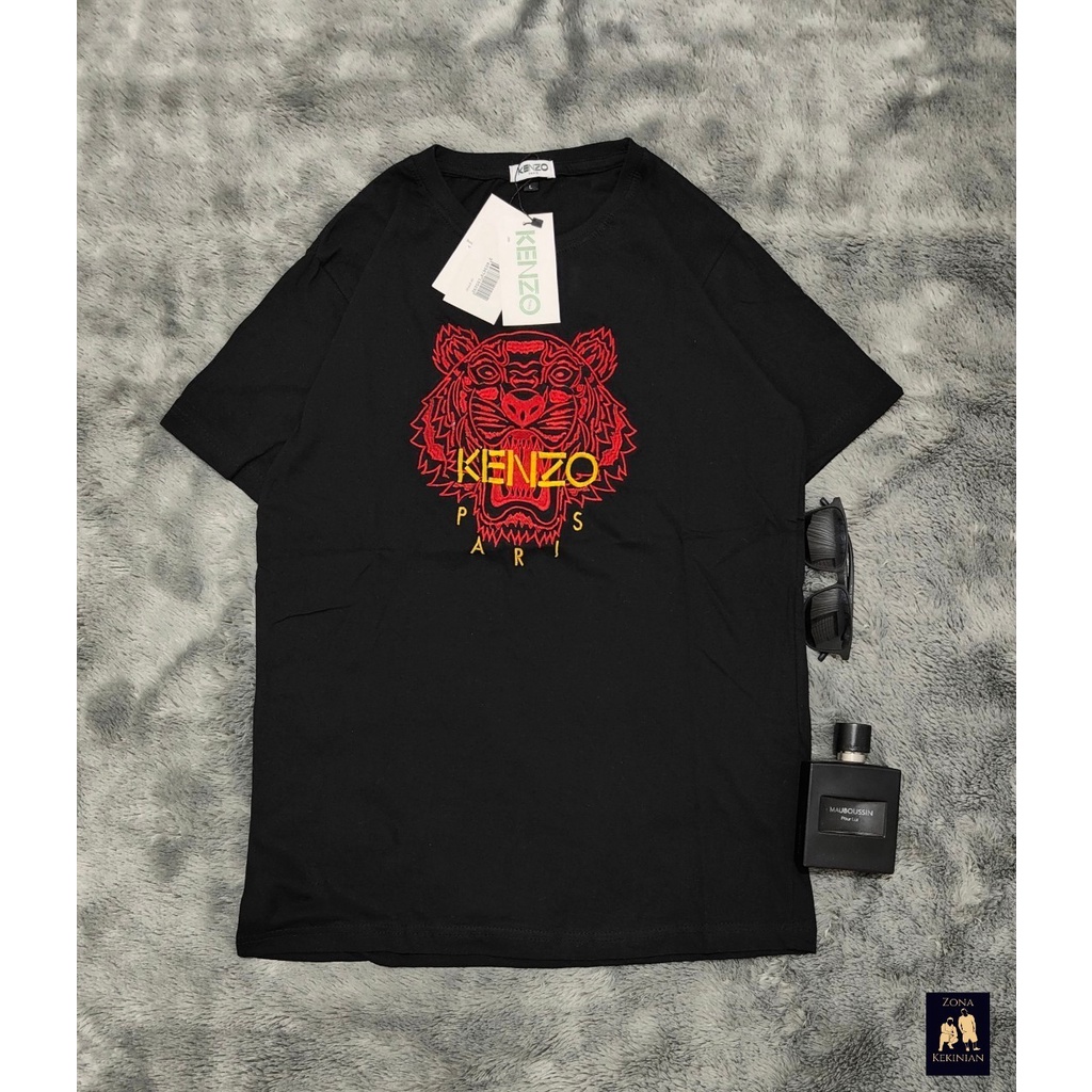 Áo Thun Thêu KENZO Màu Đỏ Unisex