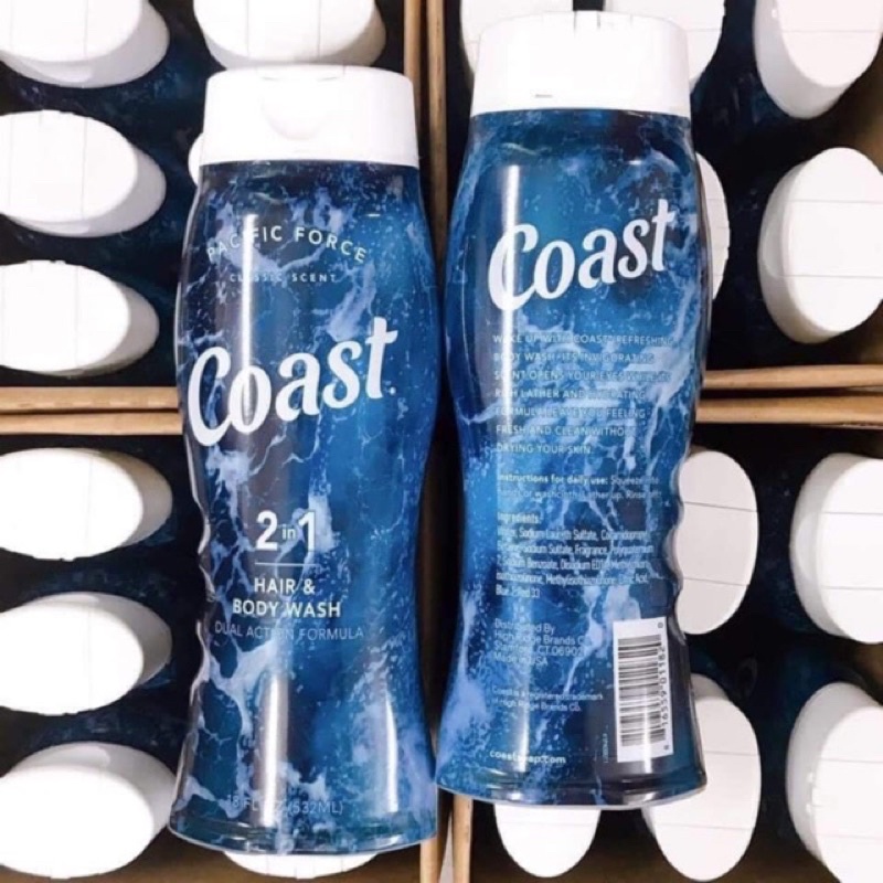 Sữa Tắm Gội 2 Trong 1 Dành Cho Nam Coast Hair & Body Wash