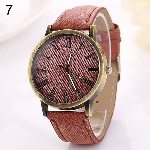 Đồng hồ mặt tròn dây đeo denim cổ điển cho nam/nữ | BigBuy360 - bigbuy360.vn