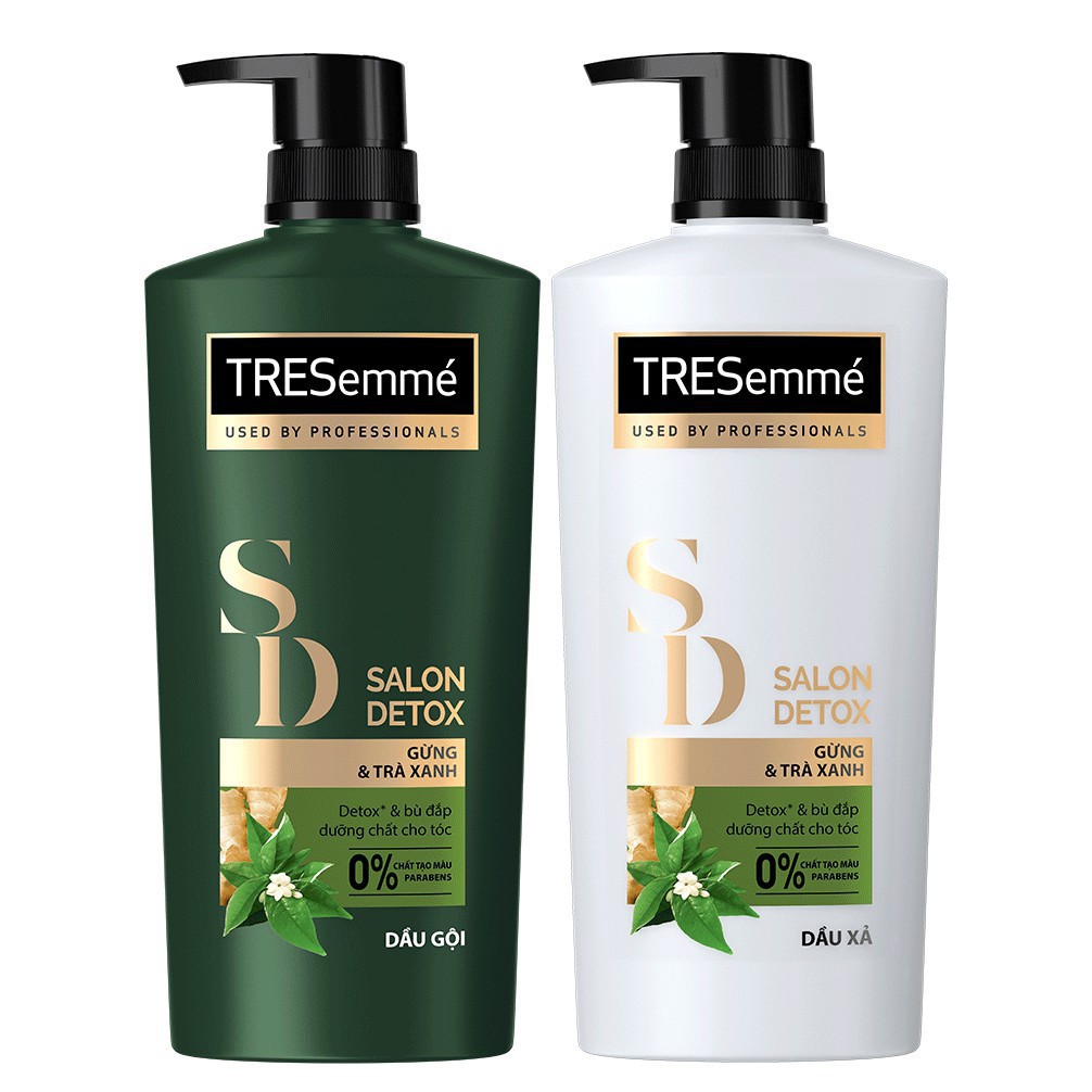 Dầu gội hoặc Dầu xả Tresemme Salon Detox Gừng và Trà xanh giúp tóc chắc khỏe 620g