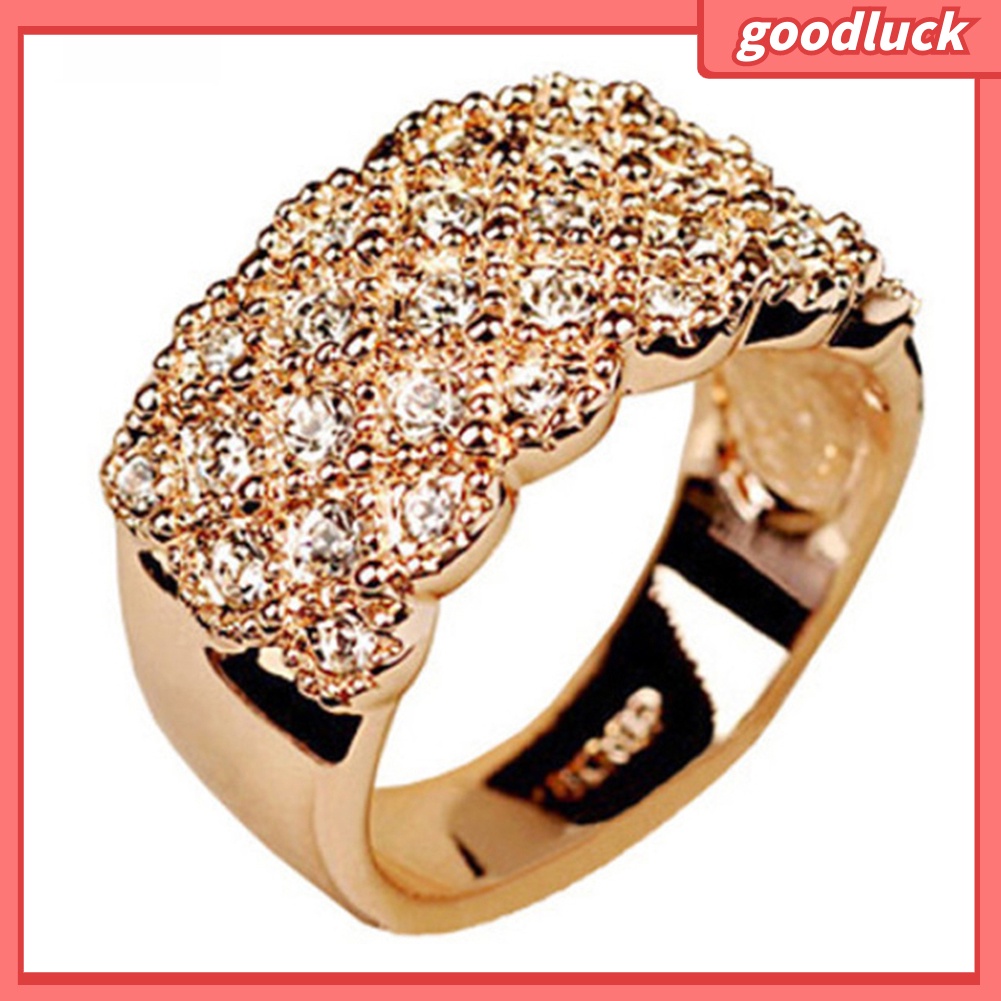 Nhẫn bằng hợp kim đính đá giả thời trang sang trọng cho nữ