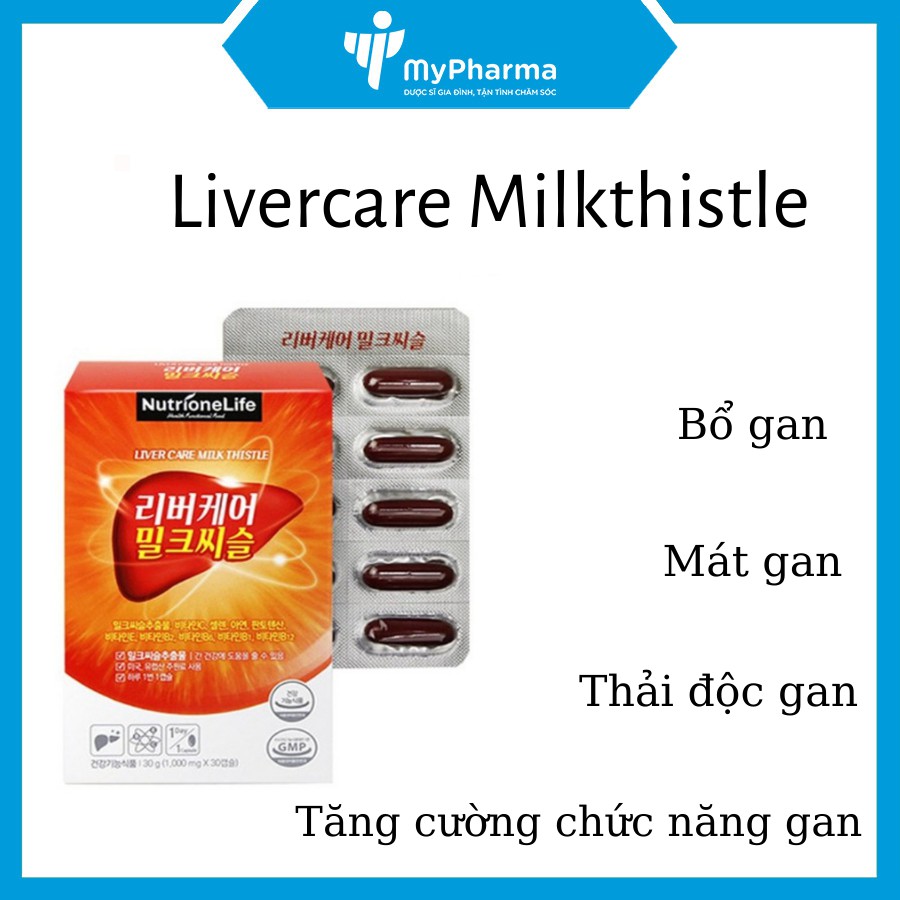 Livercare Milkthistle – Mát gan, thải độc gan, tăng cường chức năng gan (30 viên)