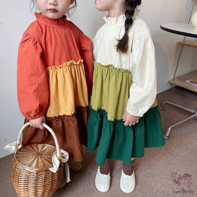 Đầm DàI Tay NhiềU MàU SắC Cho Bé GáI