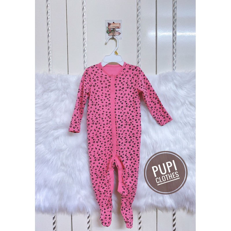 [0-3m, 3-6m, 9-12m] Body cotton hình beo hồng