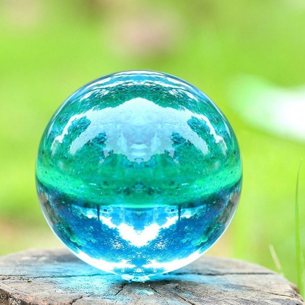 Clear Round Glass Artificial Crystal Healing Ball Home Sphere Decor 40/60/80mm