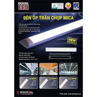 Đèn Led Bán Nguyệt Duhal 20w 40w Duhal Đèn led ốp trần Mica 0.6M 1m2 Duhal