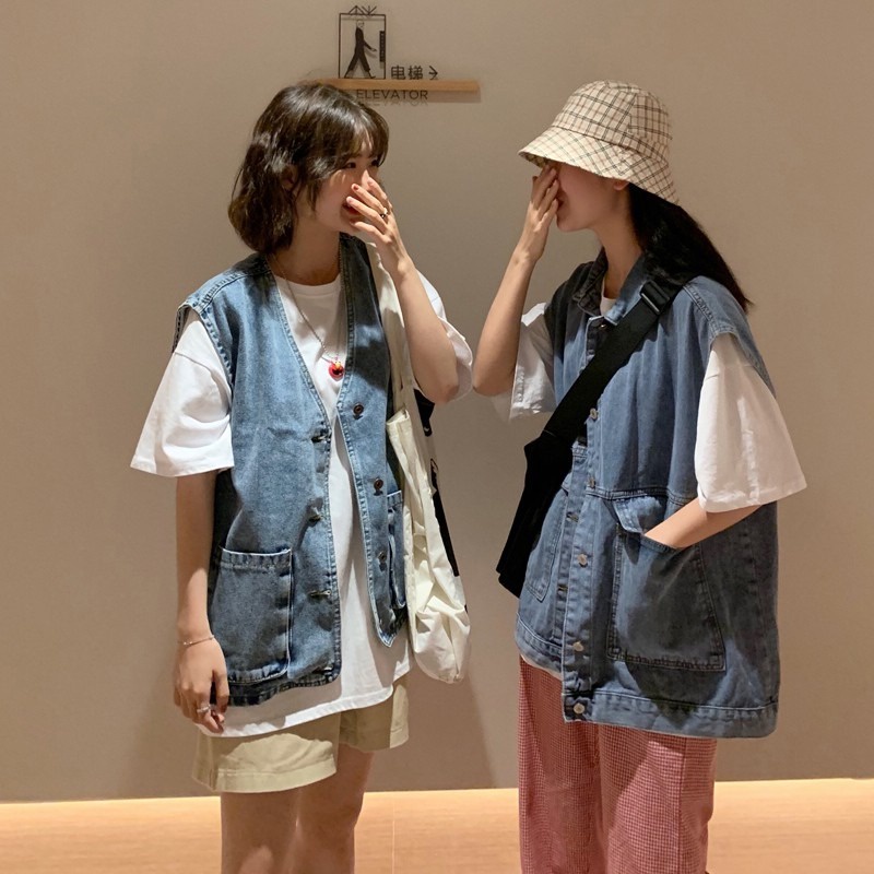 Áo Gile jean nam nữ