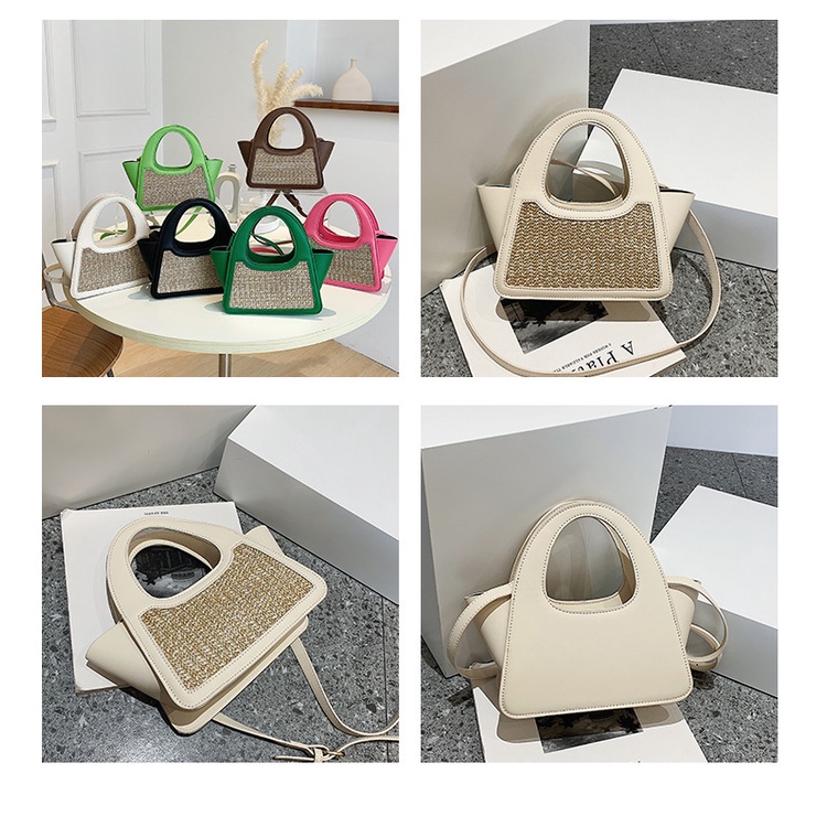 Túi Xách Đeo Vai Đan Cói Hình Vuông Thời Trang Mùa Hè 2022 Cho Nữ