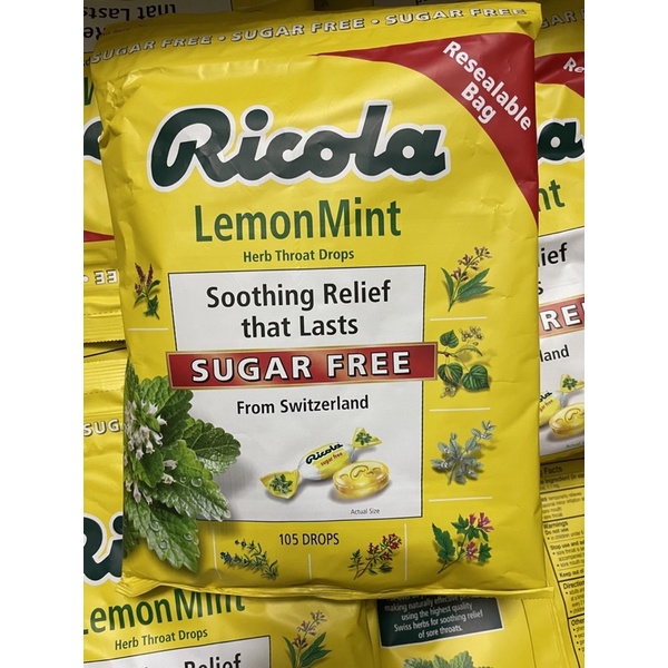 [Mã GROSALE giảm 10% đơn 150K] [Date 2024] Kẹo RICOLA LEMONMINT ngậm ho không đường 105 viên