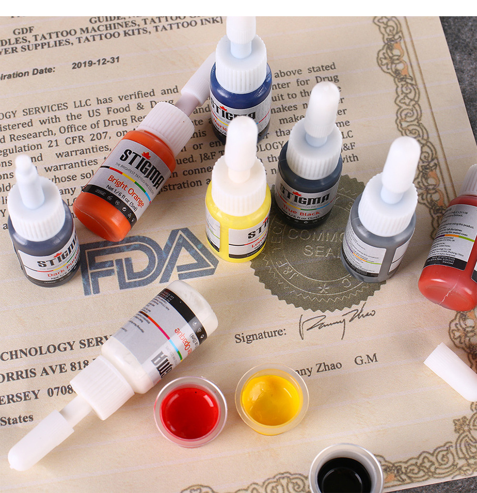 STIGMA 7 color suite (5ml) Preferred professional tattoo Ink makeup paint, available in body paint colors