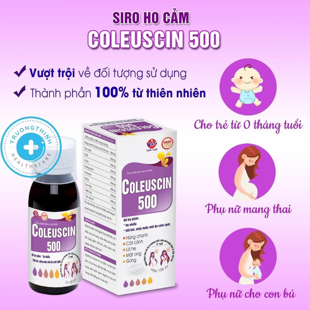 Siro ho cho bé, siro ho, tiêu đờm,giải cảm Coleuscin