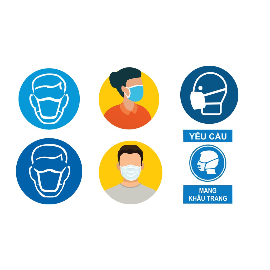Hình dán decal cảnh báo ĐEO KHẨU TRANG