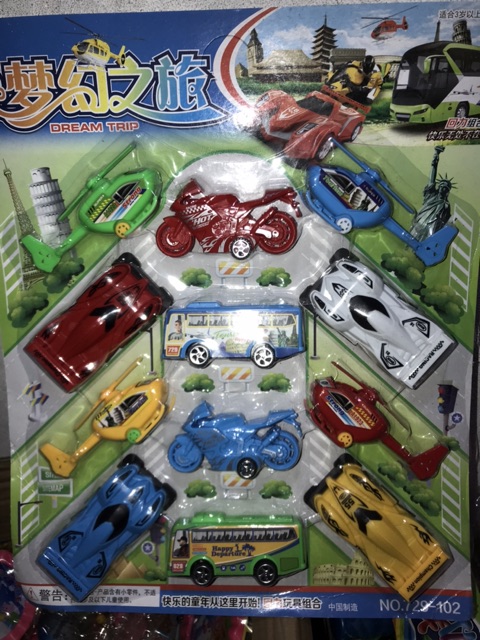 Set 12 Ô Tô Máy Bay Chạy Cót Cao Cấp