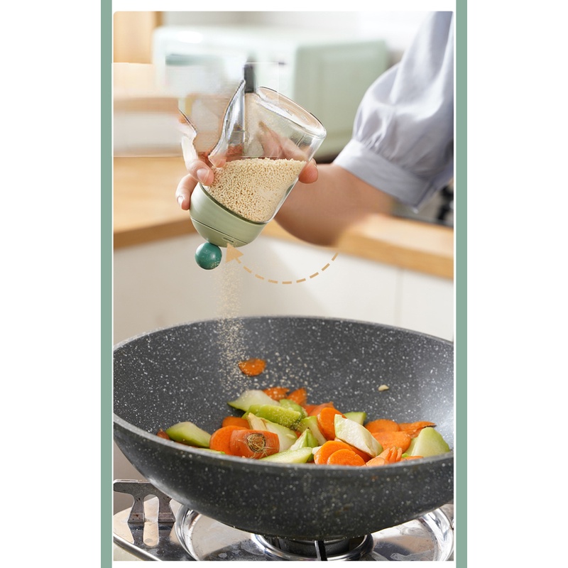 Hộp Thủy Tinh Đựng Gia Vị Chống Ẩm Có Nắp Đậy Và Muỗng Cho Nhà Bếp