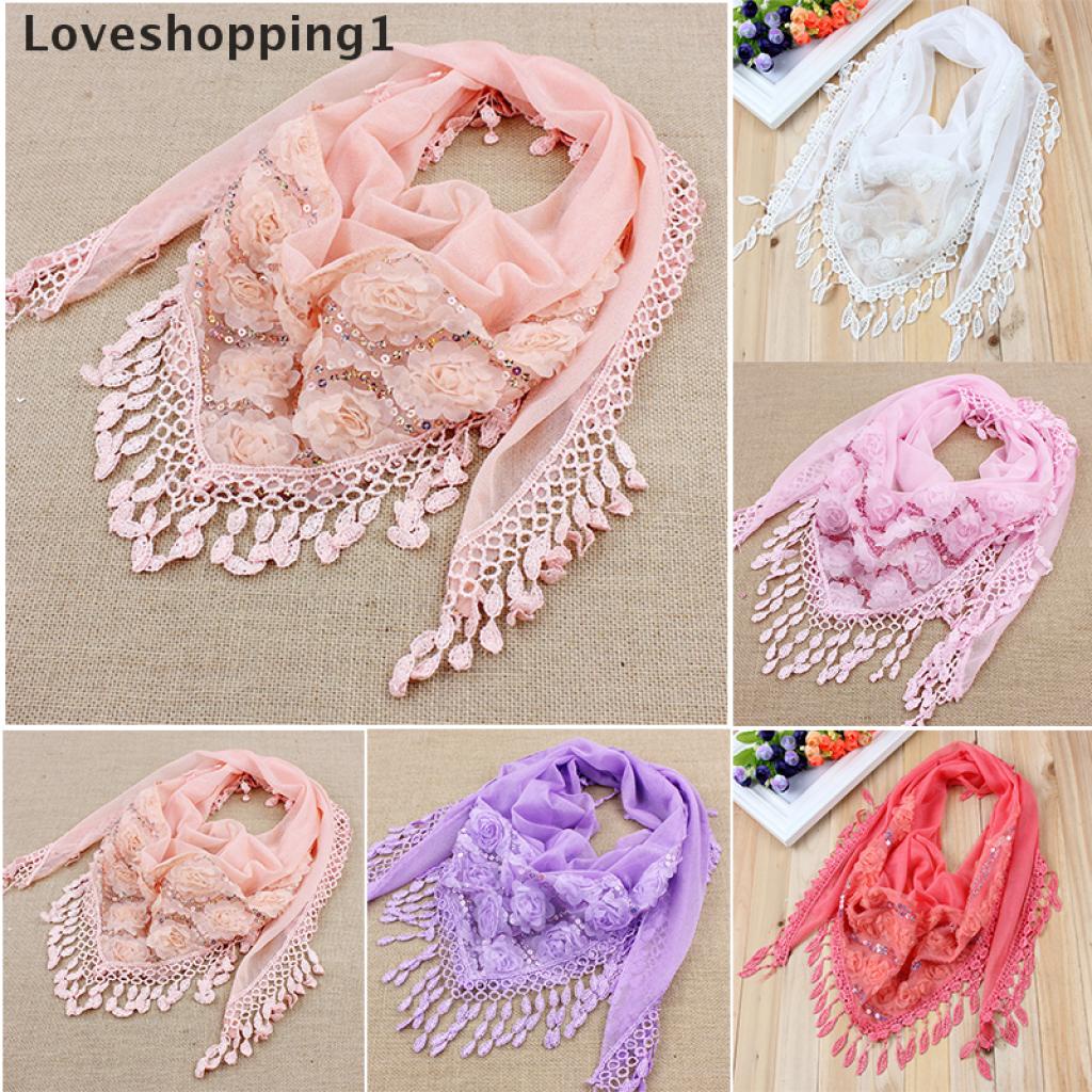 Khăn Choàng Cổ Vải Lụa Thêu Họa Tiết Hình Học Phối Tua Rua Thời Trang Cho Nữ 1 | BigBuy360 - bigbuy360.vn