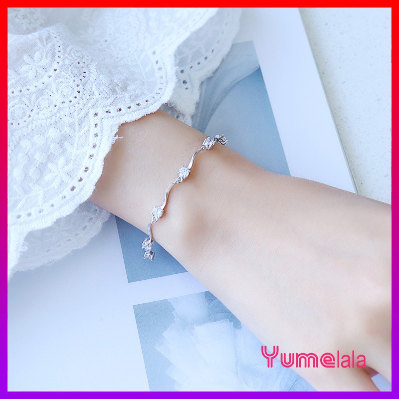 Vòng tay đính đá Siêu dễ thương style Hàn HYE SOO - Điều chỉnh được độ rộng