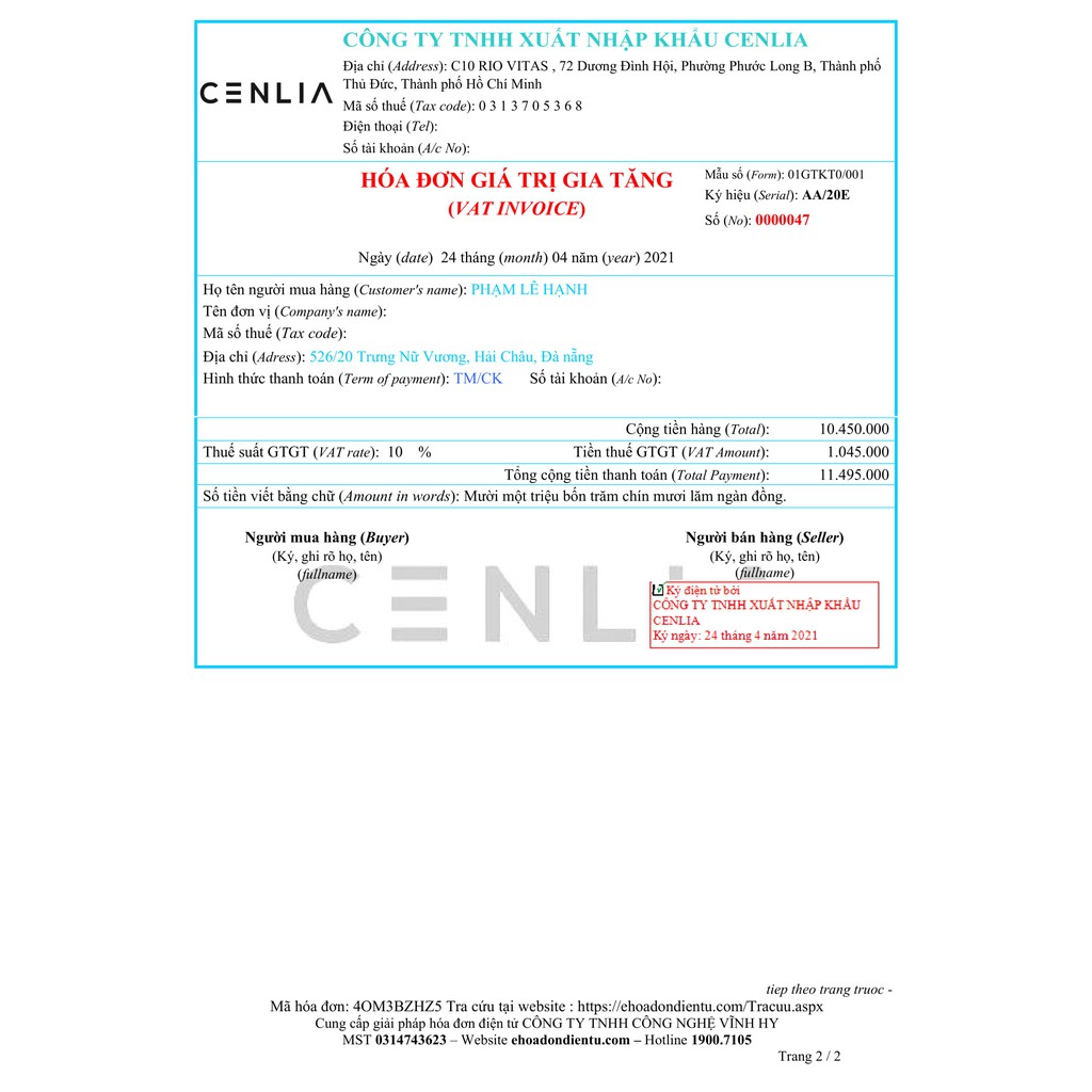 SỮA RỬA MẶT CENLIA