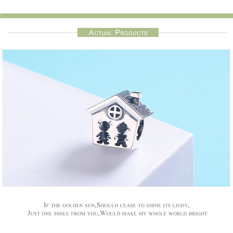 Hạt Làm Trang Sức Bamoer SCC541 Bằng Bạc 925 Hình Ngôi Nhà