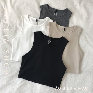 Áo 3 Lỗ Croptop Trơn Basic Dáng Ôm Người 4 Màu Xinh Xắn, Áo 3 Lỗ Vải Cotton Thấm Hút Mồ Hôi Adelia.Shop