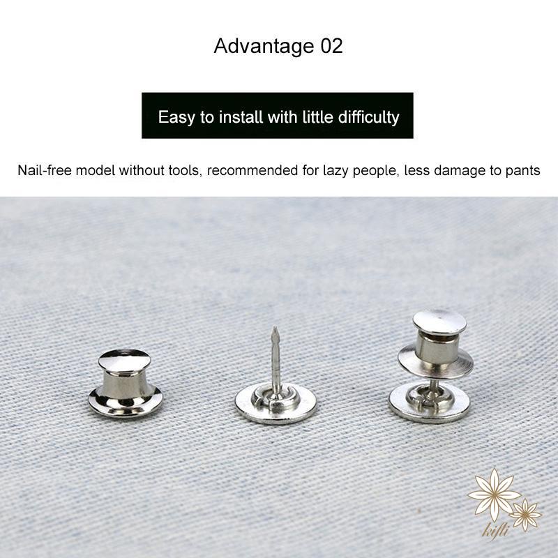 【Kifli】nút khóa thắt lưng quần jean bằng kim loại họa tiết hoa cúc có thể điều chỉnh