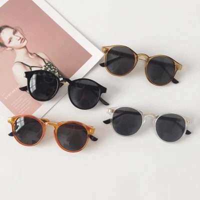 Korean Designer Fashion Women Retro Round Metal Frame Sunglasses