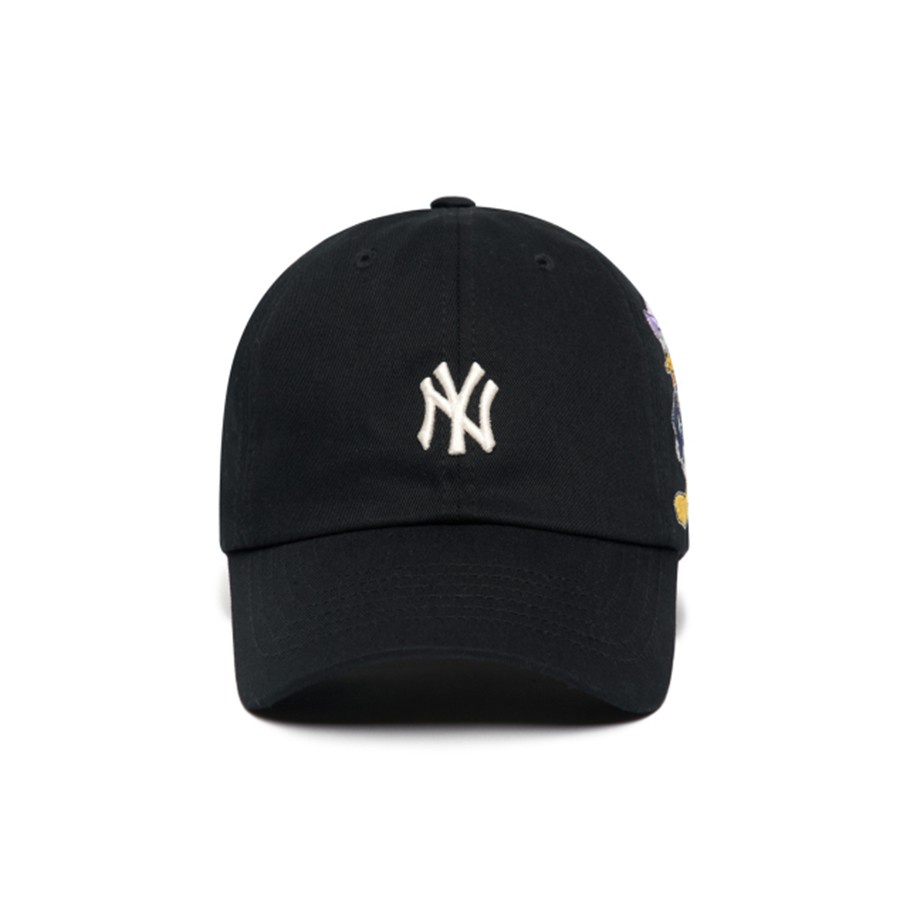 Nón MLB NY chính hãng in hình chú vịt Disney dễ thương, mũ MLB đen cho nam và nữ | 3ACPD011N-50BKS