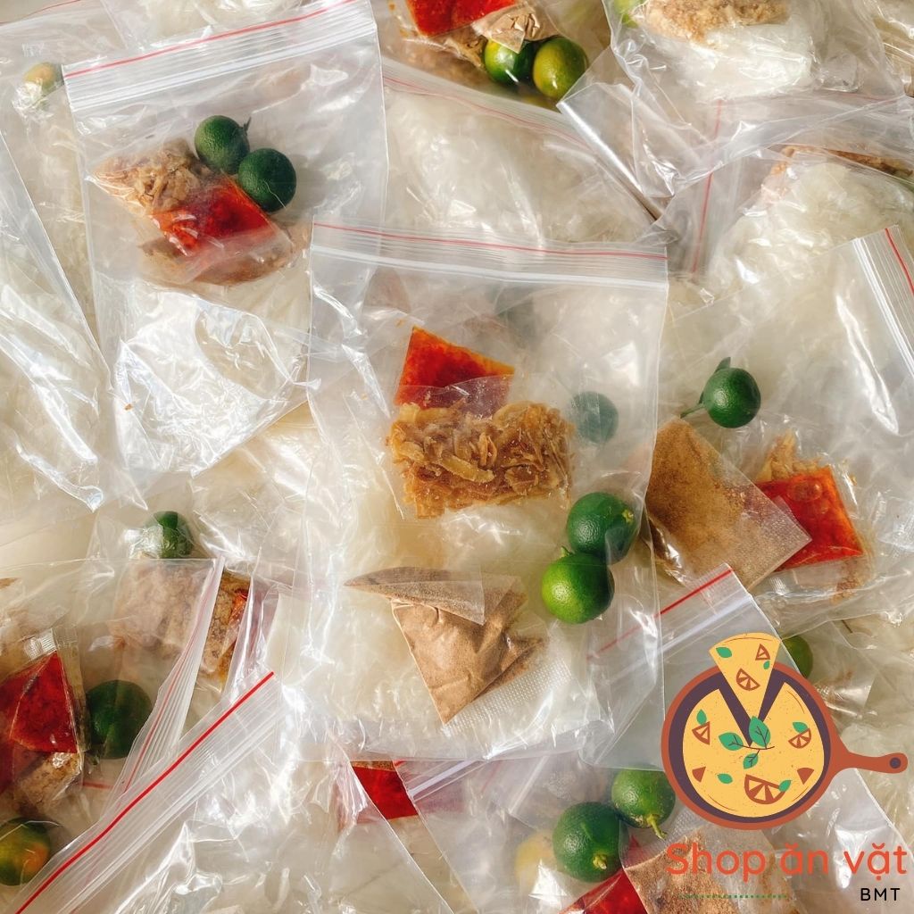 Bánh tráng phơi sương lá chuối nhỏ Bon Bon bánh tráng trộn phơi sương sate tắc hành phi Tây Ninh - 14020072