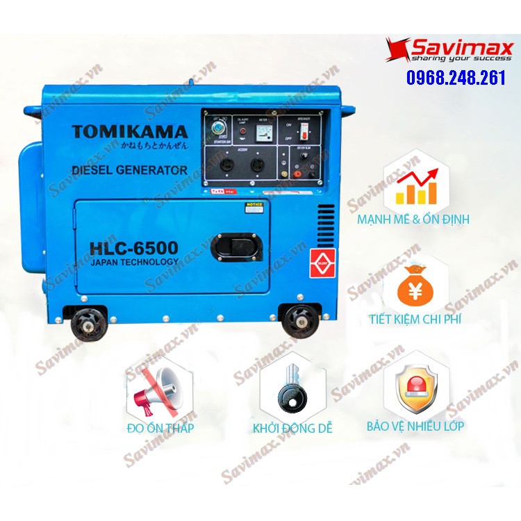 Máy phát điện 1 pha TOMIKAMA 5kw, model HLC - 6500 | BigBuy360 - bigbuy360.vn