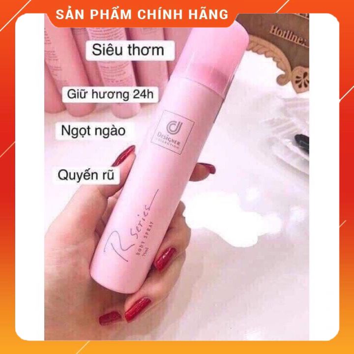 Xịt thơm body RSERIES chai  màu hồng 75ML KHỦ MÙI CƠ THỂ DÀNH CHO NŨ -LIU HƯƠNG THƠM LÂU GIÚP BẠN TỰ TIN CẢ NGÀY NNĐỘN