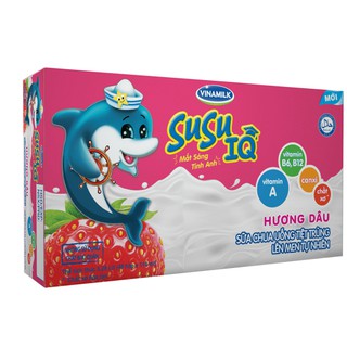 SỮA CHUA UỐNG SUSU IQ HƯƠNG DÂU - THÙNG 48 HỘP X 110ML