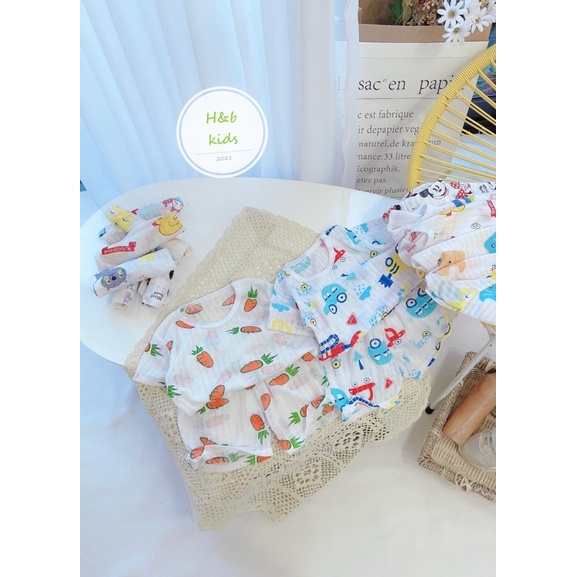 Bộ cotton giấy hình cộc tay cho bé