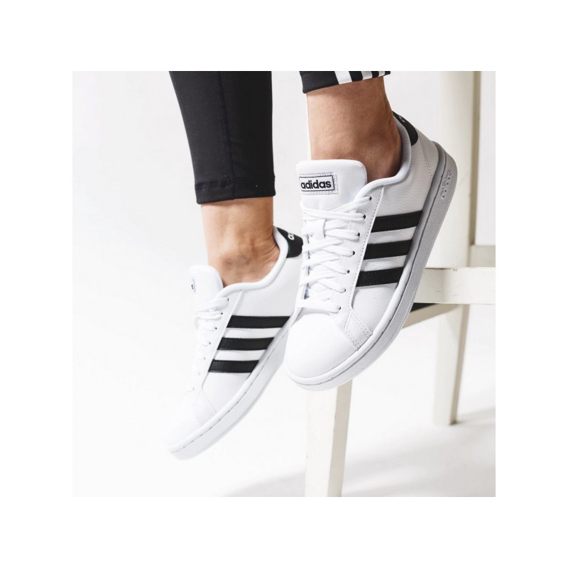 Giày Thể Thao Adidas Grand Court White Black  Hàng Chính Hãng - Giày Sneaker Nam Nữ
