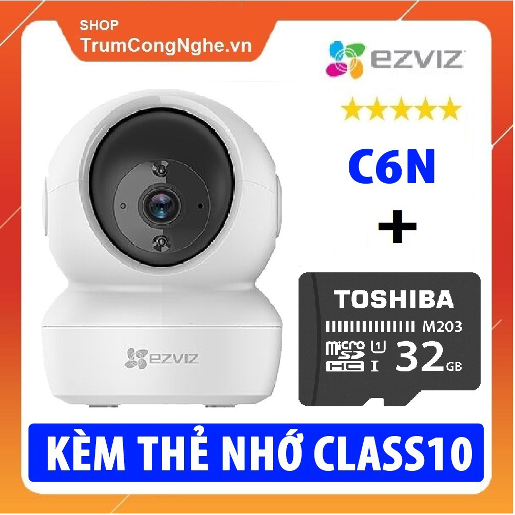 Camera WiFi 1080p 2.0MP FullHD EZVIZ CS-CV246 C6N Siêu Nét Kèm Thẻ nhớ 32GB Class10