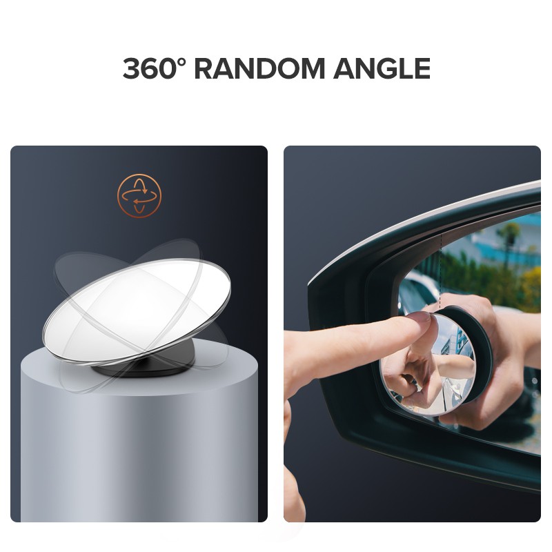Gương chiếu hậu Ugreen kiểu gương cầu lồi 360° HD hình tròn chống điểm mù cho xe hơi