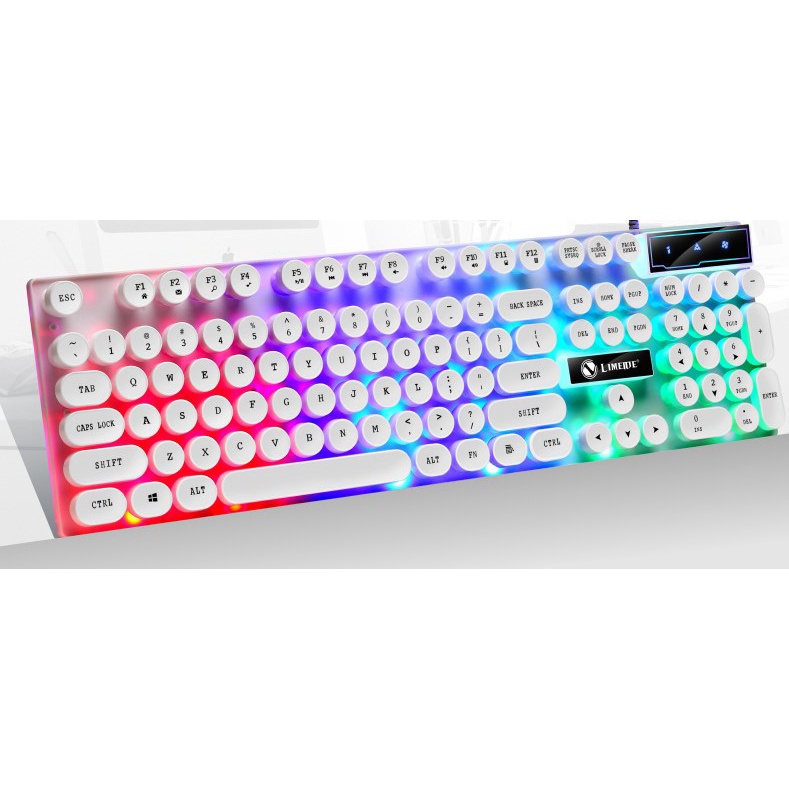Bàn Phím Máy Tính Gaming Nút Tròn Chính Hãng Limei GTX300 Kèm Chuột Có Dây Chuyên Game Có Đèn LED Ấn Tượng