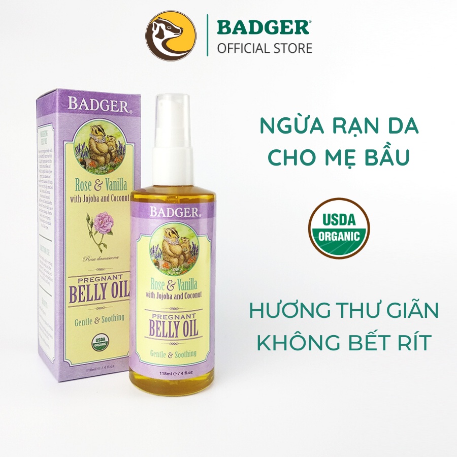 Mã bmbau50 giảm 50k đơn 150k dầu hữu cơ chống rạn da cho mẹ bầu badger - ảnh sản phẩm 1