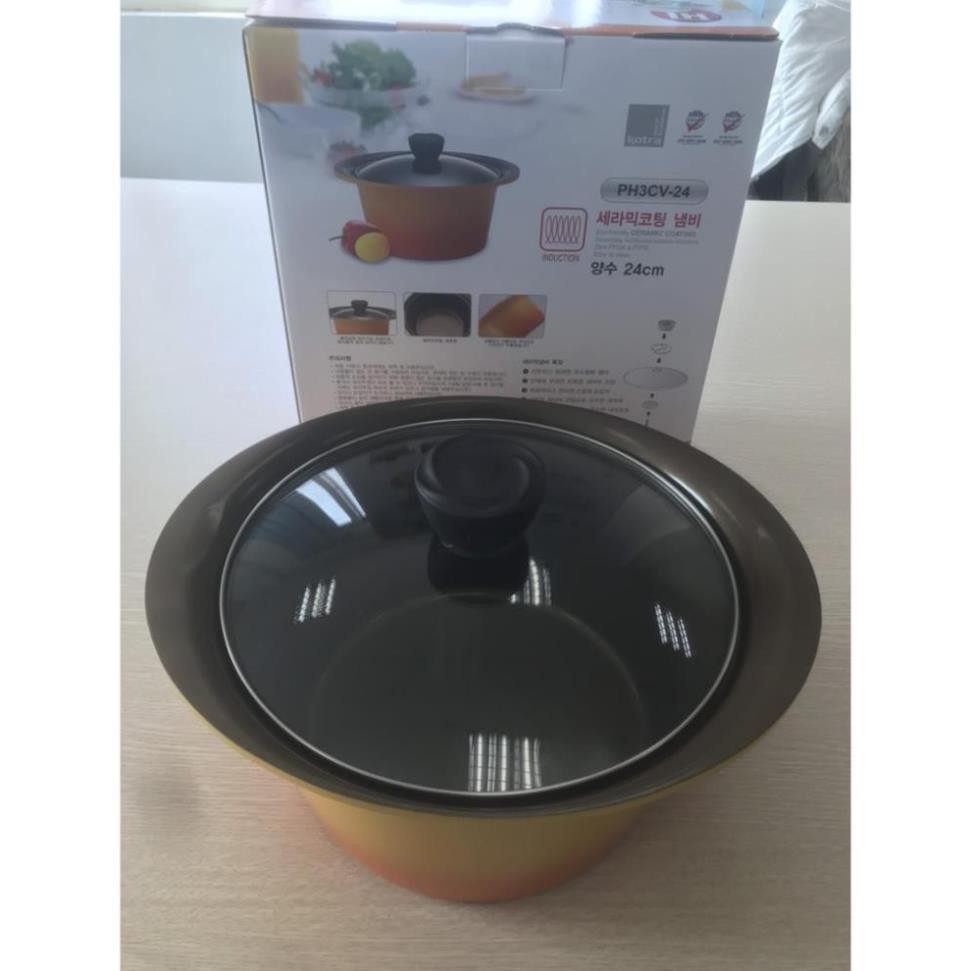 Bộ nồi đa năng ceramic chống dính đáy từ CookWay Hàn Quốc siêu bền size 18-20-24cm Hàng mới về