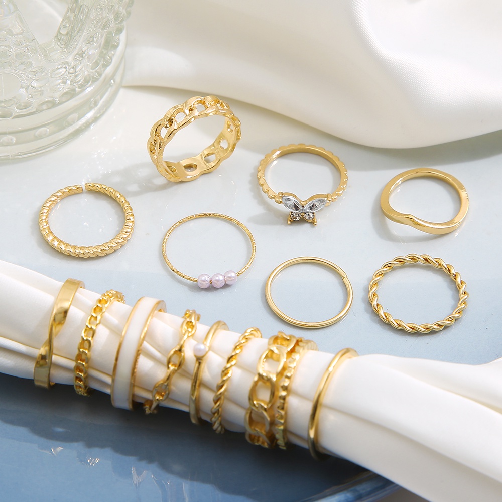 Set 15 nhẫn iF YOU kiểu bướm phong cách cổ điển dành cho nữ