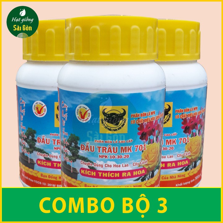 Phân đầu trâu MK 701 kích thích ra hoa - 100gr 3 chai