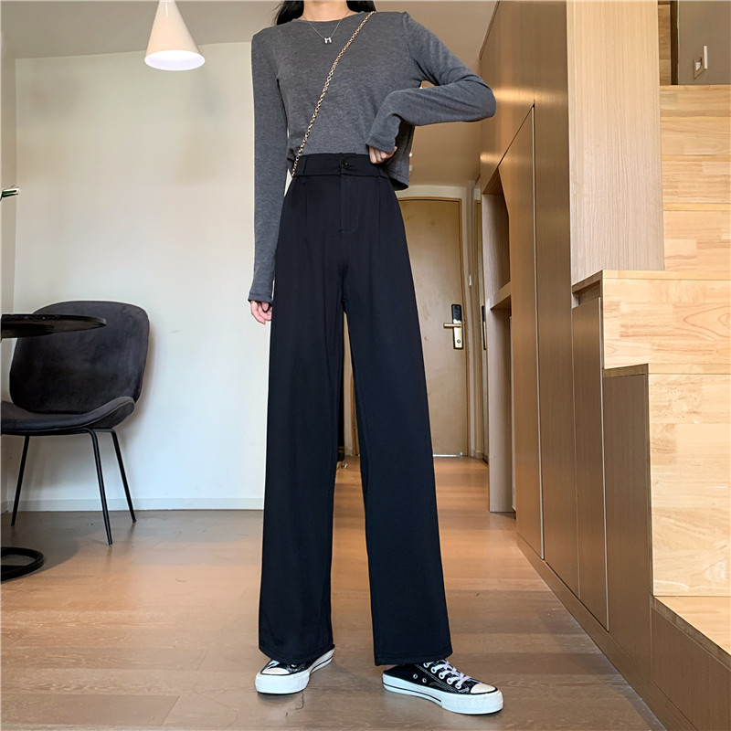 Quần SUXI ống rộng lưng cao thời trang mùa thu cho nữ