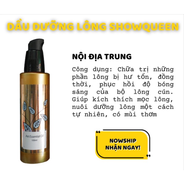 Tinh dầu dưỡng lông thú cưng Show Queen cao cấp siêu mềm mượt thơm lâu - vanhpet