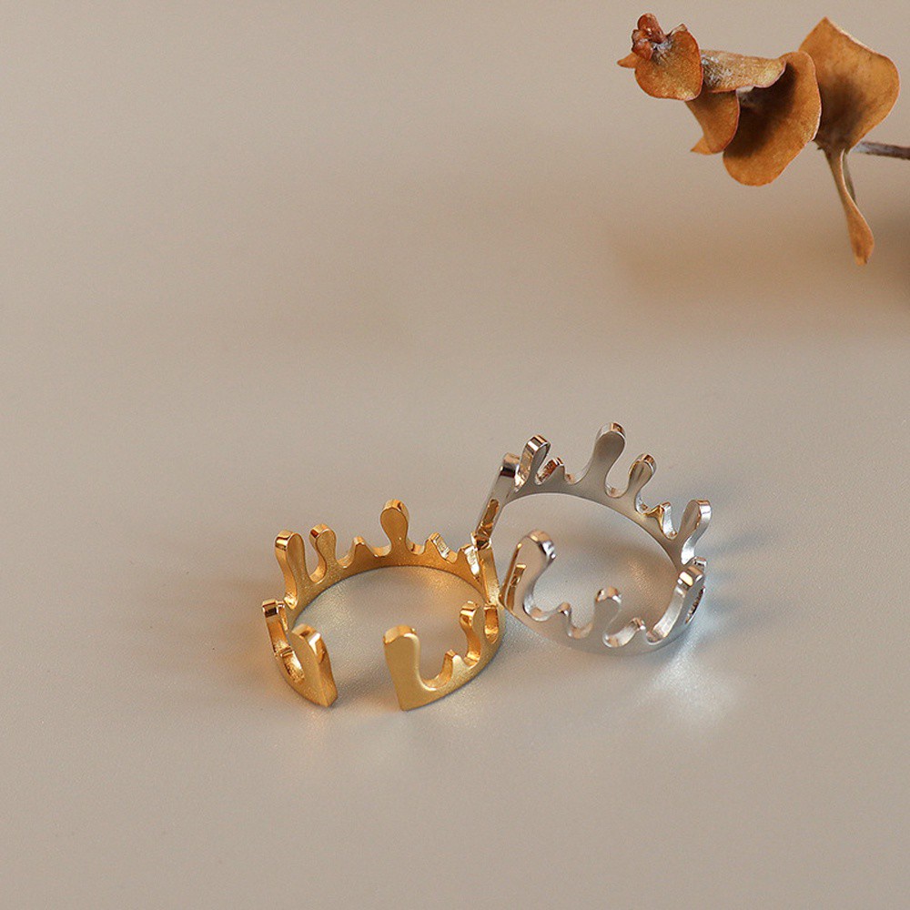 Nhẫn Hở Hình Vương Miện Nhiều Màu Tùy Chỉnh Phong Cách Punk Cổ Điển Thời Trang Cho Nữ