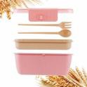 Hộp đựng cơm lúa mạch 2 tầng LUNCH BOX 800ml kèm ly sứ, thìa và nĩa | BigBuy360 - bigbuy360.vn