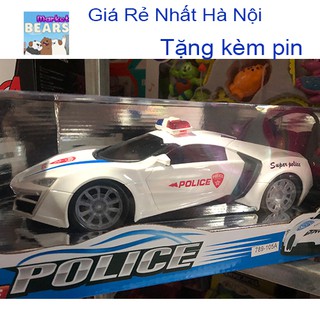 Siêu Xe ô tô điều khiển từ xa - Xe cảnh sát màu trắng hàng đẹp có tặng kèm pin
