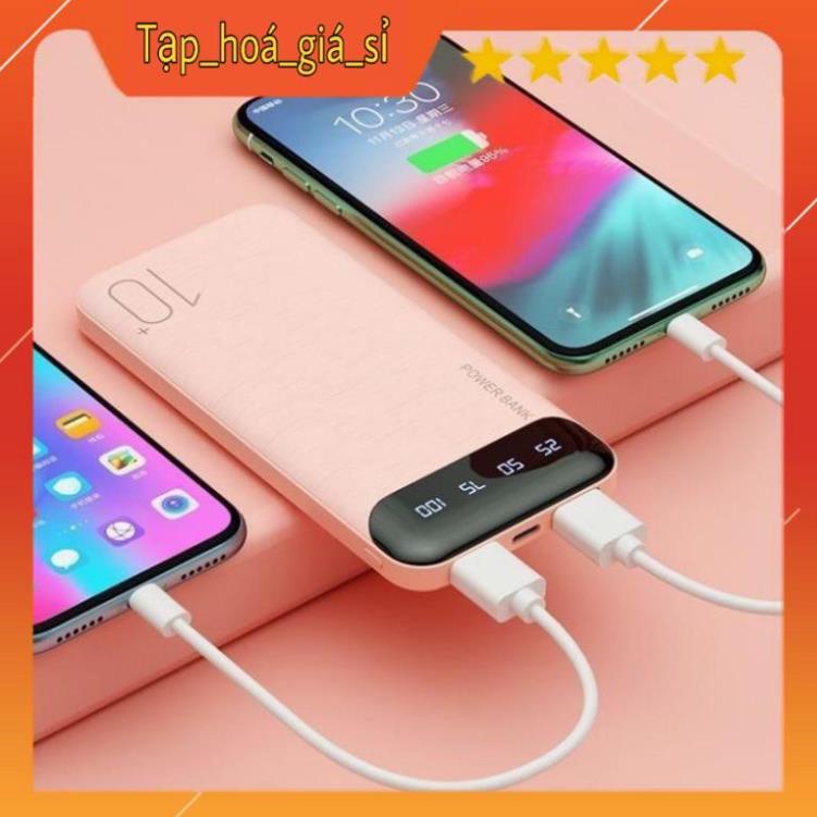 Trợ Ship sạc dự phòng 10000 mAh pin sạc dự phòng Wk -161, sạc 2 thiết bị cùng lúc, sạc nhanh 2.1A