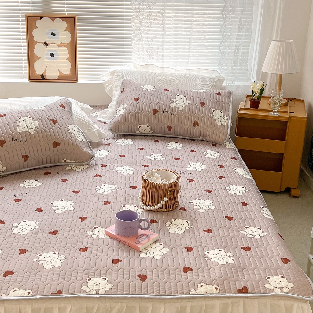 Chiếu điều hòa cao su non 9D M2T BEDDING Luxury vải lụa Tencel mềm mát - Mark Tim Tím