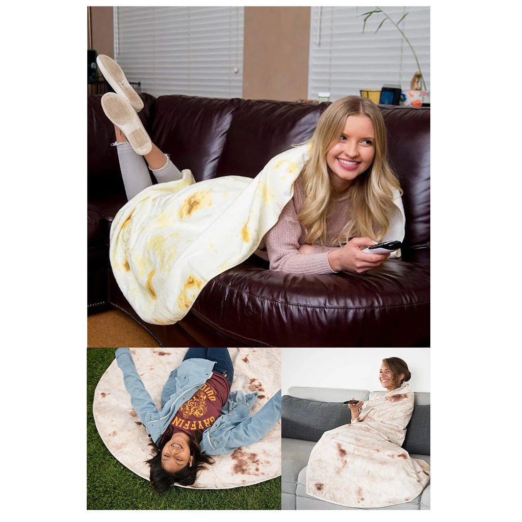 Chăn Bông Chăn Cotton Lông Cừu In Hình Pizza Burrito 3d Đa Ứng Dụng Giữ Ấm In Hình chăn rau Thích hợp cho bé/người lớn 90/160cm